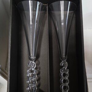 Pair Of Millennium Champagne Glasses Cristal d’ Arques